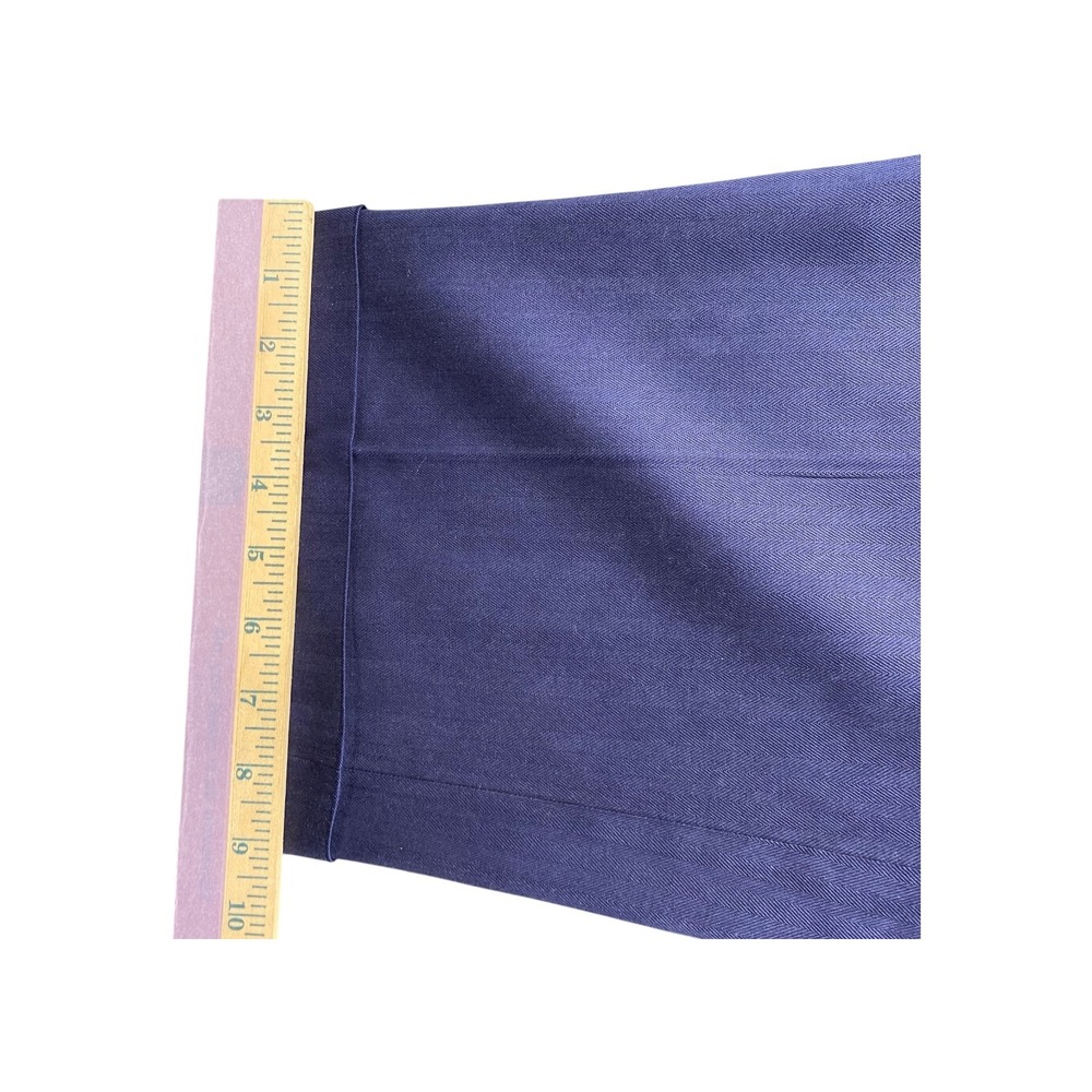 Tom James Mens Tailored Pleated Dress Pants Navy Blue Wool Blend Size 36x32 - Picture 4 of 8